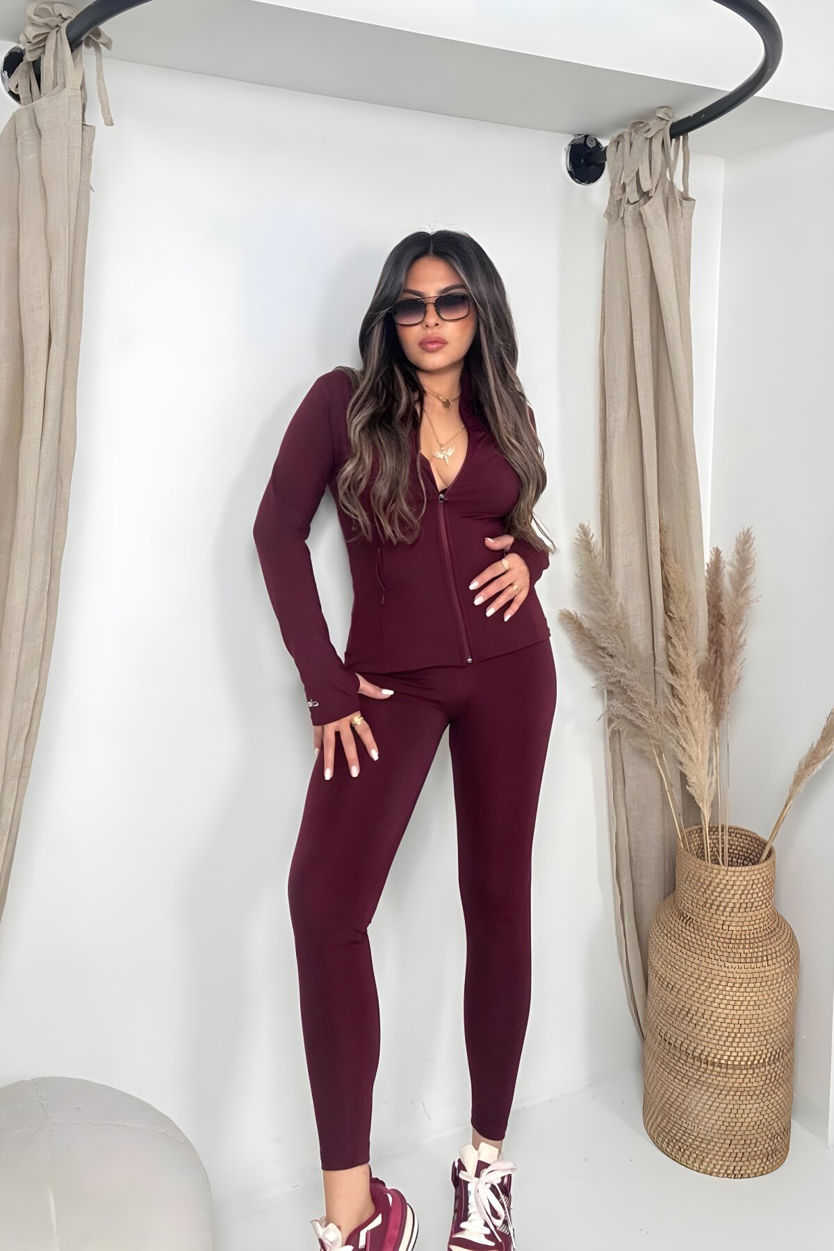 Bordo Airlift İkili Ceket Tayt Takım - Sohotique By P