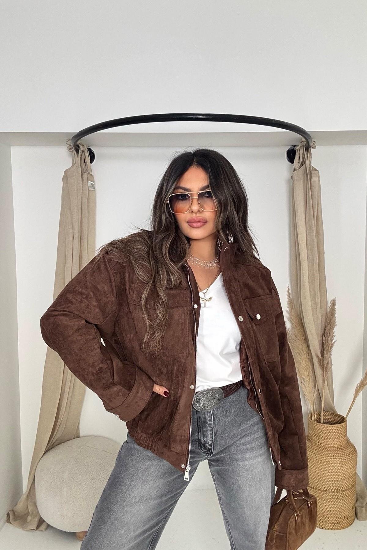 بنطال جينز بأرجل واسعة رمادي دخاني مغسول - Sohotique By P