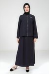 Lacivert Tesettür Ceketli Elbise