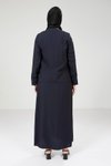 Lacivert Tesettür Ceketli Elbise