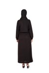 Siyah Örme Ön Kısmı Fermuarlı Tesettür Elbise