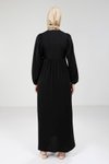 Siyah Tesettür Robalı Elbise