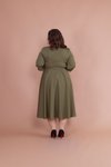 Haki Büyük Beden Midi Elbise