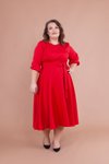Kırmızı Büyük Beden Midi Elbise