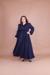 Lacivert Büyük Beden Tesettür Elbise