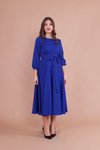 Sax Mavi Midi Elbise