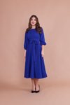 Sax Mavi Midi Elbise