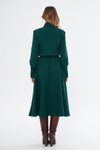 Zümrüt Midi Uzun Kol Kuşaklı Beli Lastikli Cepli Gömlek Elbise