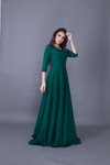 Zümrüt Uzun V Yaka Elbise