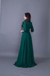 Zümrüt Uzun V Yaka Elbise