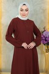 Kahverengi İkili Düğmeli Tesettür Takım