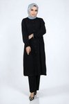 Siyah İkili Düğmeli Tesettür Takım
