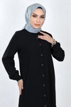 Siyah İkili Düğmeli Tesettür Takım