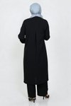 Siyah İkili Düğmeli Tesettür Takım