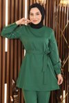 Zümrüt İkili İnci Detaylı Tesettür Takım
