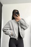 Gri Bomber Kaşe Premium Ceket
