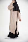 Bej Tesettür İkili Modal Cupra Etekli Takım