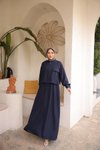 Lacivert Keten Tesettür Ceket Takım Elbise