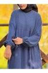 Lacivert Oversize Örme Robalı Tesettür Elbise