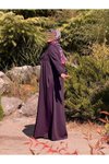 Mor Örme Fiyonklu Tesettür Elbise