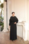 Siyah Salaş Çift Fırfırlı Tesettür Elbise