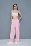 Wide Leg Poplin Tie-Waist Pocketed Eyelet-Detail Pants - Fuchsia