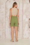Haki Mini Müslin Pamuk Yandan Bağlamalı Terletmez Yumuşak Dokulu Şort Etek
