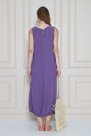 Lila Yazlık Midi Rahat Eteği Lastikli Airobin Elbise