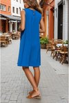 Mavi Airobin Yazlık A Kesim Mini Kısa Kol Elbise