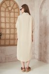 Taş Oversize Bol Kesim Cepli Poplin Midi Elbise