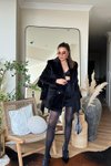 Siyah Mini Kürk Kumaş Etek