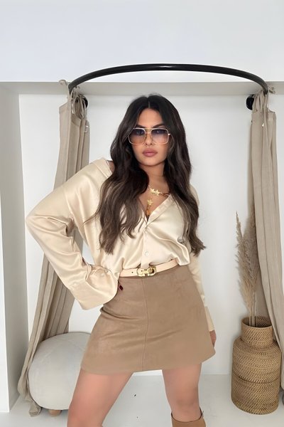 Bej Mini Etek