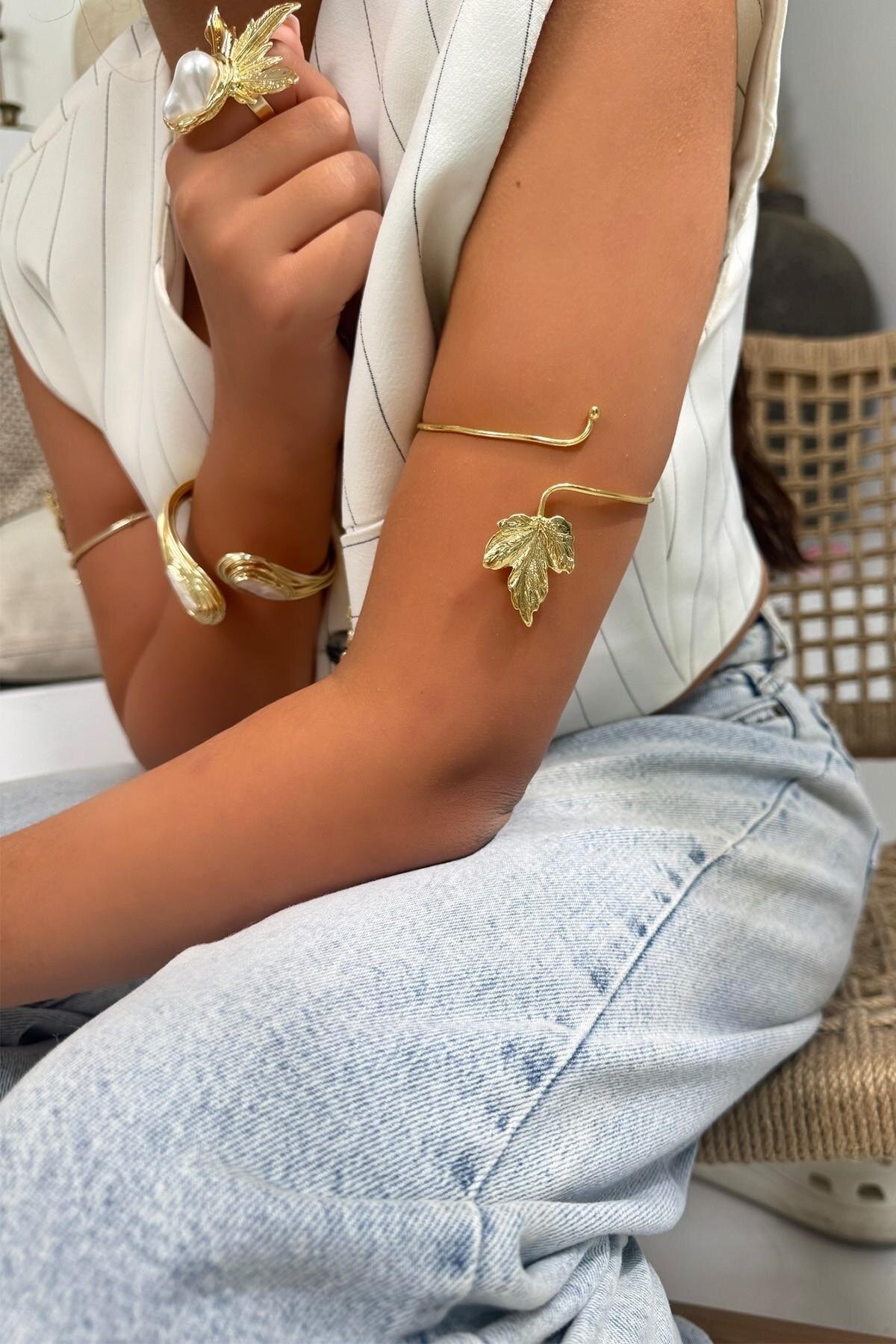 سوار ذهبي غصن الزيتون - Byp Atelier