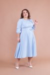 Bebe Mavi Büyük Beden Midi Elbise
