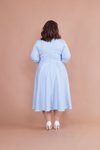 Bebe Mavi Büyük Beden Midi Elbise