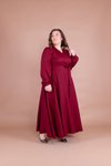 Bordo Büyük Beden Tesettür Elbise