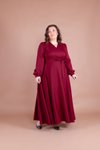 Bordo Büyük Beden Tesettür Elbise