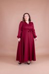 Bordo Büyük Beden Tesettür Elbise