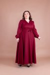 Bordo Büyük Beden Tesettür Elbise