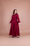 Bordo Büyük Beden Tesettür Elbise