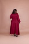 Bordo Büyük Beden Tesettür Elbise