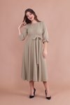 Soft Yeşil Büyük Beden Midi Elbise