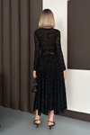 Siyah Nakışlı Uzun Asimetrik Kesim Etek