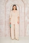 Bej Bürümcük Salaş Bol Paça Likralı İkili Takım