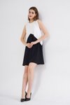 Siyah Beyaz Mini Yazlık Kırışmaz Elbise