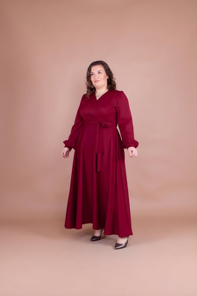 فستان محتشم مقاس كبير لون بُردي