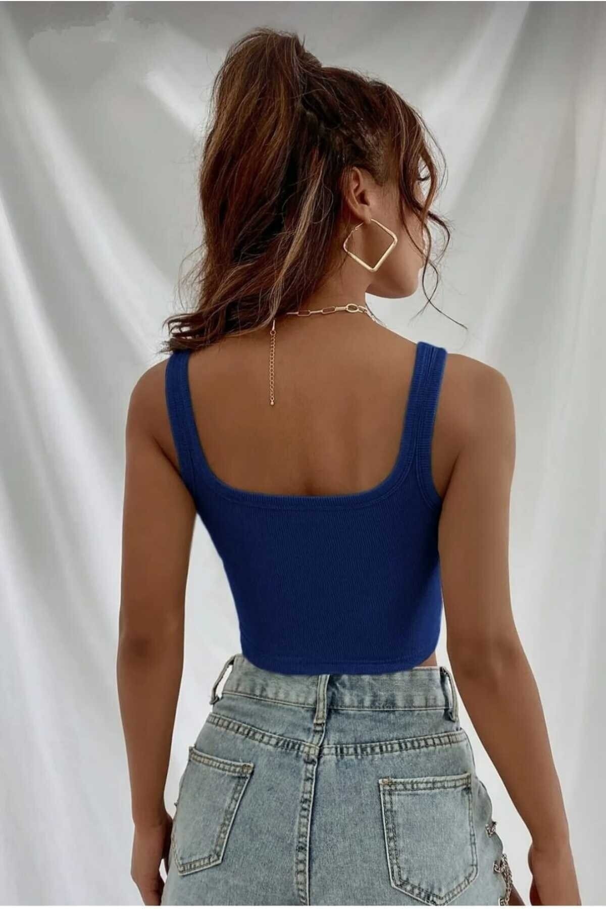 Saks Crop Kare Yaka Askılı Atlet - Charango