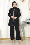Siyah Taş Detaylı Tesettür İkili Takım