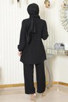 Siyah Taş Detaylı Tesettür İkili Takım