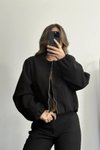 Siyah Bomber Kaşe Ceket